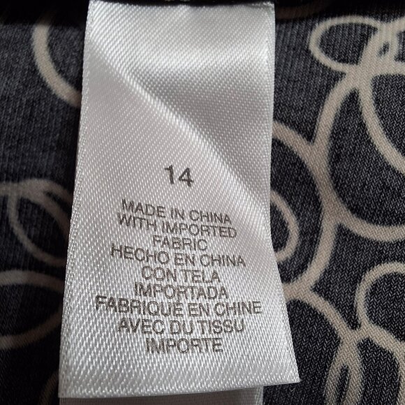 Vintage Liz Claiborne Fit & Flare Empire Midi Dress Size 14 V Collar 3/4 Sleeves - Picture 14 of 16